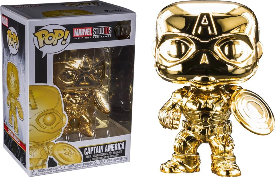 FUNKO Pop! Marvel - Marvel Studio The First 10 Years - Captain America (Gold Chrome) 3 FUNKO Pop! Marvel - Marvel Studio The First 10 Years - Captain America (Gold Chrome)