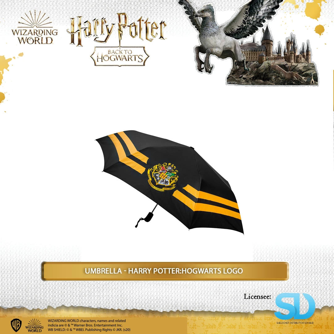 Famesbro Cinereplica: Umbrella - Harry Potter:Hogwarts Logo Wizarding World 3 Famesbro Cinereplica: Umbrella - Harry Potter:Hogwarts Logo Wizarding World