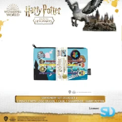 Famesbro Cinereplica: Stationery Set (Asia):Set 2 - 4 Pencils With Logo Eraser, 1 Case, 1 Sharpener - Harry Potter