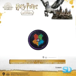 Famesbro Cinereplica: Stationery Set (Asia):Set 2 - 4 Pencils With Logo Eraser, 1 Case, 1 Sharpener - Harry Potter