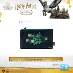 Famesbro Cinereplica: Stationery Set (Asia):Set 3 - 4 Pencils With Logo Eraser, 1 Case, 1 Sharpener - Dark Arts