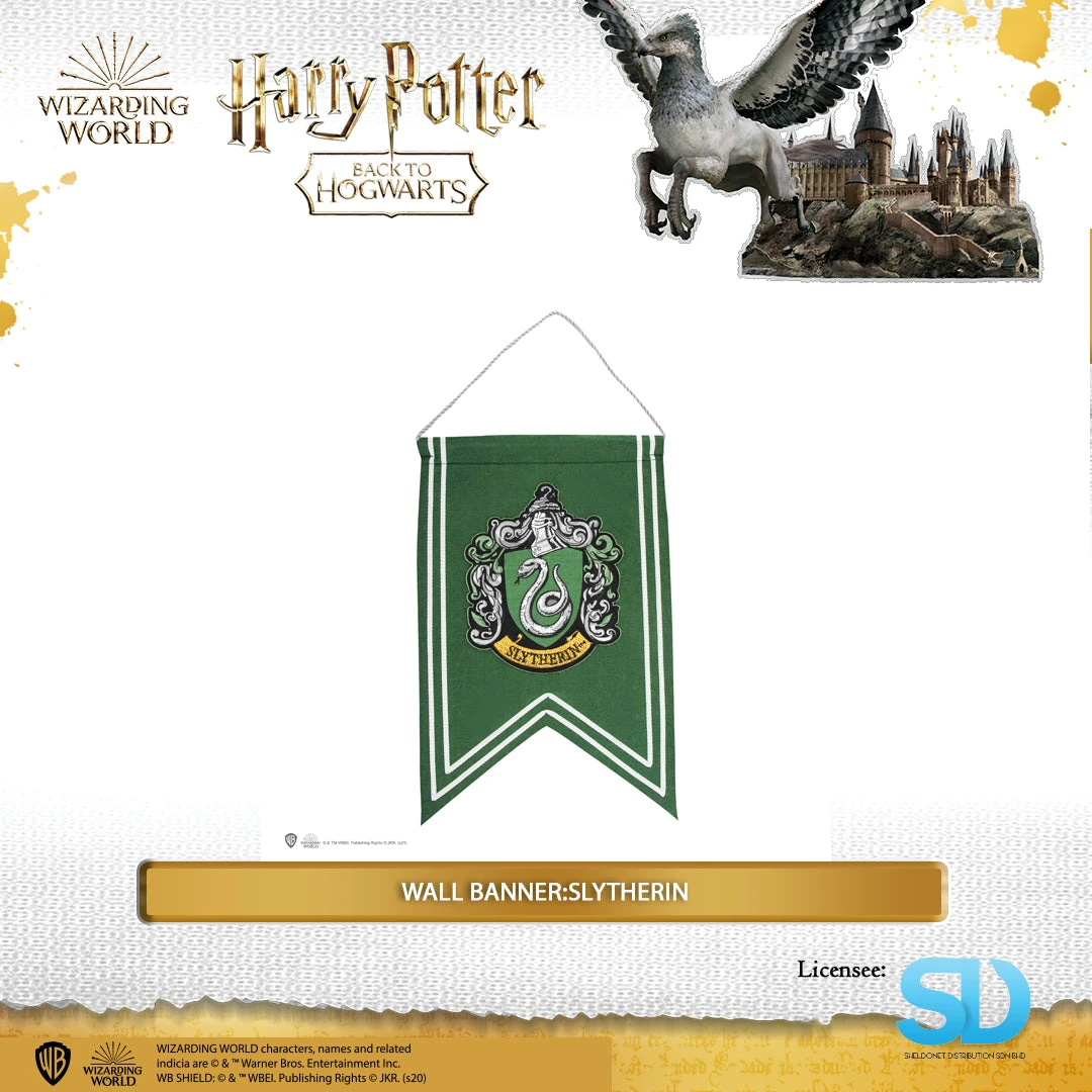 Famesbro Wizarding World Cinereplica: Wall Banner:Slytherin 3 Famesbro Wizarding World Cinereplica: Wall Banner:Slytherin