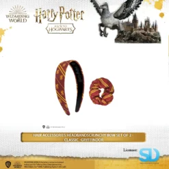 Famesbro Wizarding World Cinereplica: Hair Accessories Headband Scrunchy Bow Set Of 2 - Classic -Gryffindor