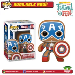 FUNKO Pop! Marvel: Holiday - Captain America (Gingerbread Man)