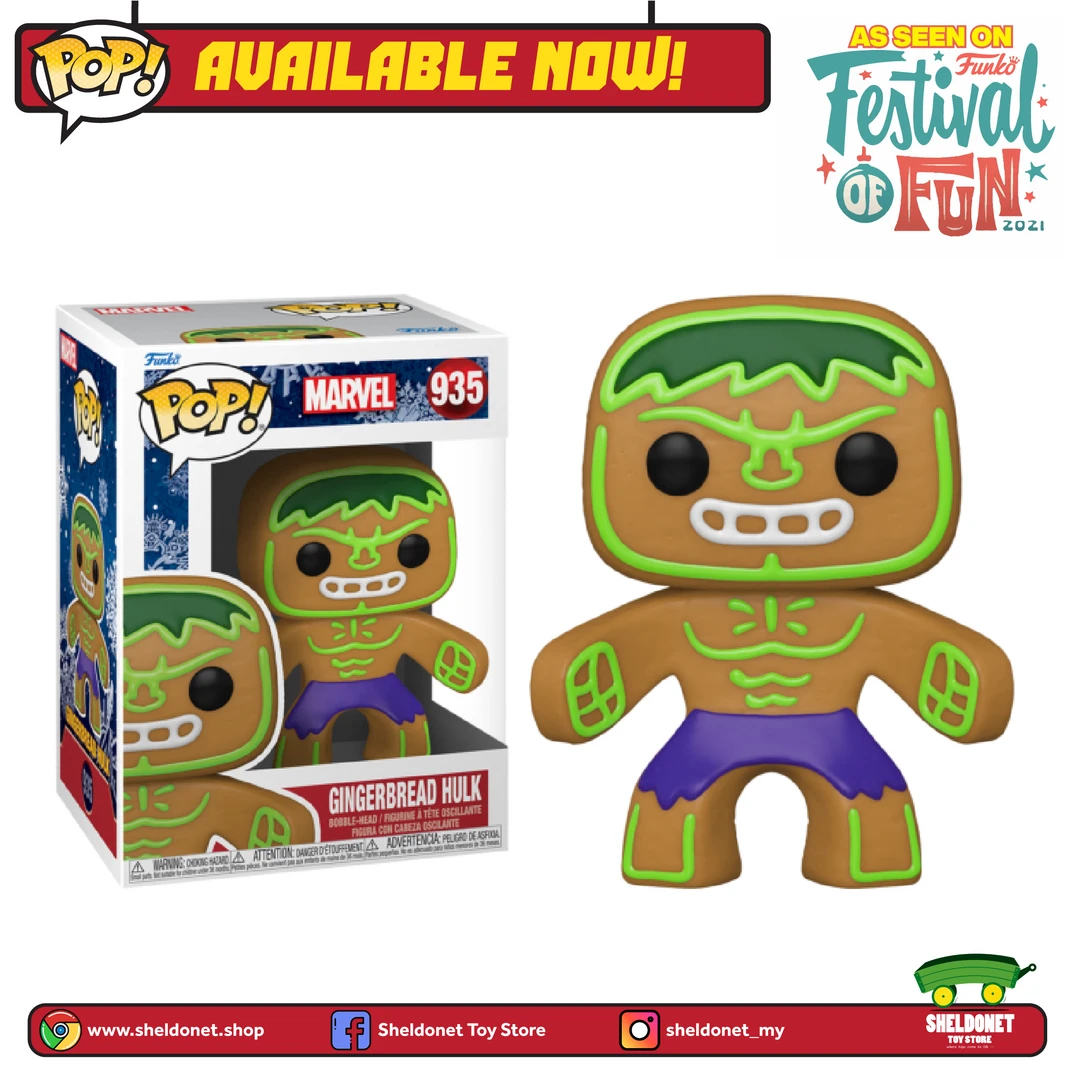 FUNKO Pop! Marvel: Holiday - Hulk (Gingerbread Man) 3 FUNKO Pop! Marvel: Holiday - Hulk (Gingerbread Man)