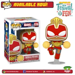 FUNKO Pop! Marvel: Holiday - Captain Marvel (Gingerbread Man)