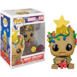 FUNKO Pop! Marvel: Holiday - Christmas Groot (Glow In The Dark) [Exclusive]