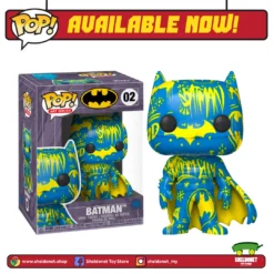 FUNKO Pop! Heroes (Artist Series): DC Comics - Batman (Blue & Yellow) With Choice Of Pop! Protector (Exclusive)