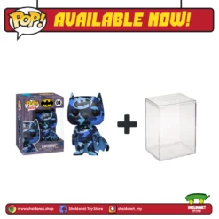 FUNKO Pop! Heroes (Artist Series): DC Comics - Batman (Blue & Black) With Choice Of Pop! Protector (Exclusive)