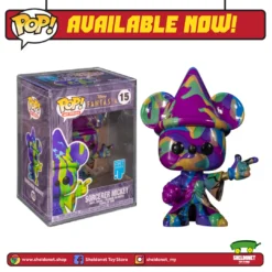 FUNKO Pop! Disney (Artist Series): Fantasia 80th Anniversary - Sorcerer Mickey (Purple & Green) With Choice Of Pop! Protector (Exclusive)