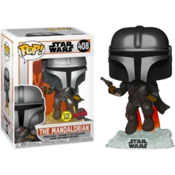 FUNKO Pop! Star Wars: The Mandalorian - Mandalorian Flying With Blaster (Glow In The Dark) [Exclusive]