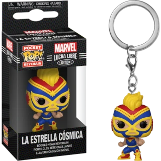 FUNKO Pocket Pop! Keychain: Marvel Luchadores - Captain Marvel 3 FUNKO Pocket Pop! Keychain: Marvel Luchadores - Captain Marvel