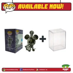 FUNKO Pop! Disney (Artist Series): Mickey Mouse - Steamboat Willie With Choice Of Pop! Protector (Exclusive)