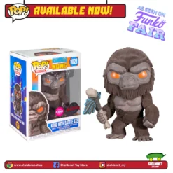 FUNKO [IN-STOCK] Pop! Movies: Godzilla Vs. Kong - Kong With Scepter (Flocked) [Exclusive]