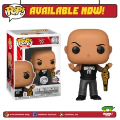 FUNKO Pop! WWE: The Rock With Championship Belt (Metallic) [Exclusive]