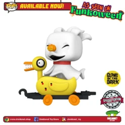 FUNKO [IN-STOCK] Pop! Trains: Nightmare Before Christmas - Zero In Duck Cart (Glow In The Dark) [Exclusive]