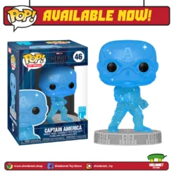 FUNKO Pop! Artist Series: Infinity Saga - Captain America (Blue) With Pop! Protector