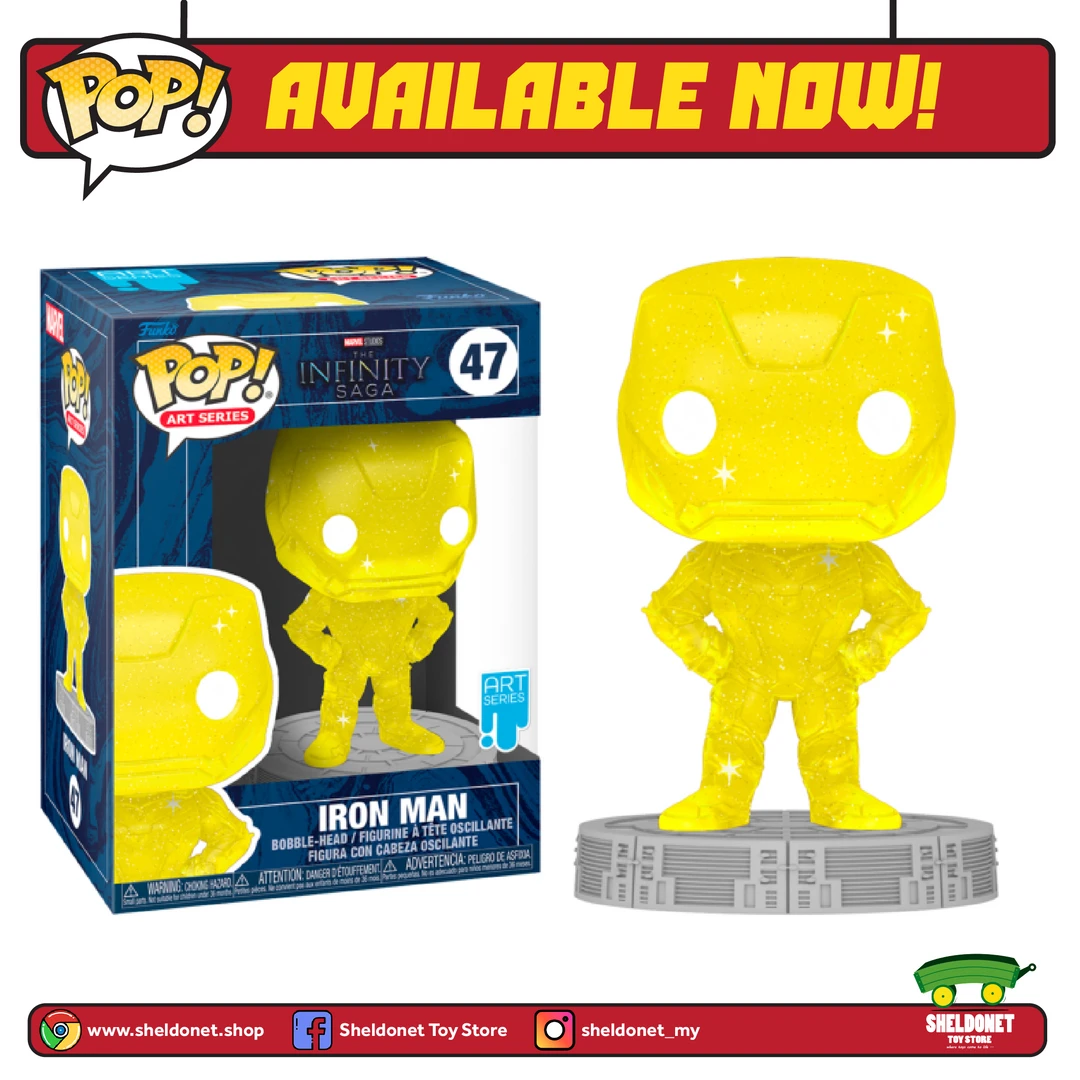 FUNKO Pop! Artist Series: Infinity Saga - Iron Man (Yellow) With Pop! Protector 3 FUNKO Pop! Artist Series: Infinity Saga - Iron Man (Yellow) With Pop! Protector