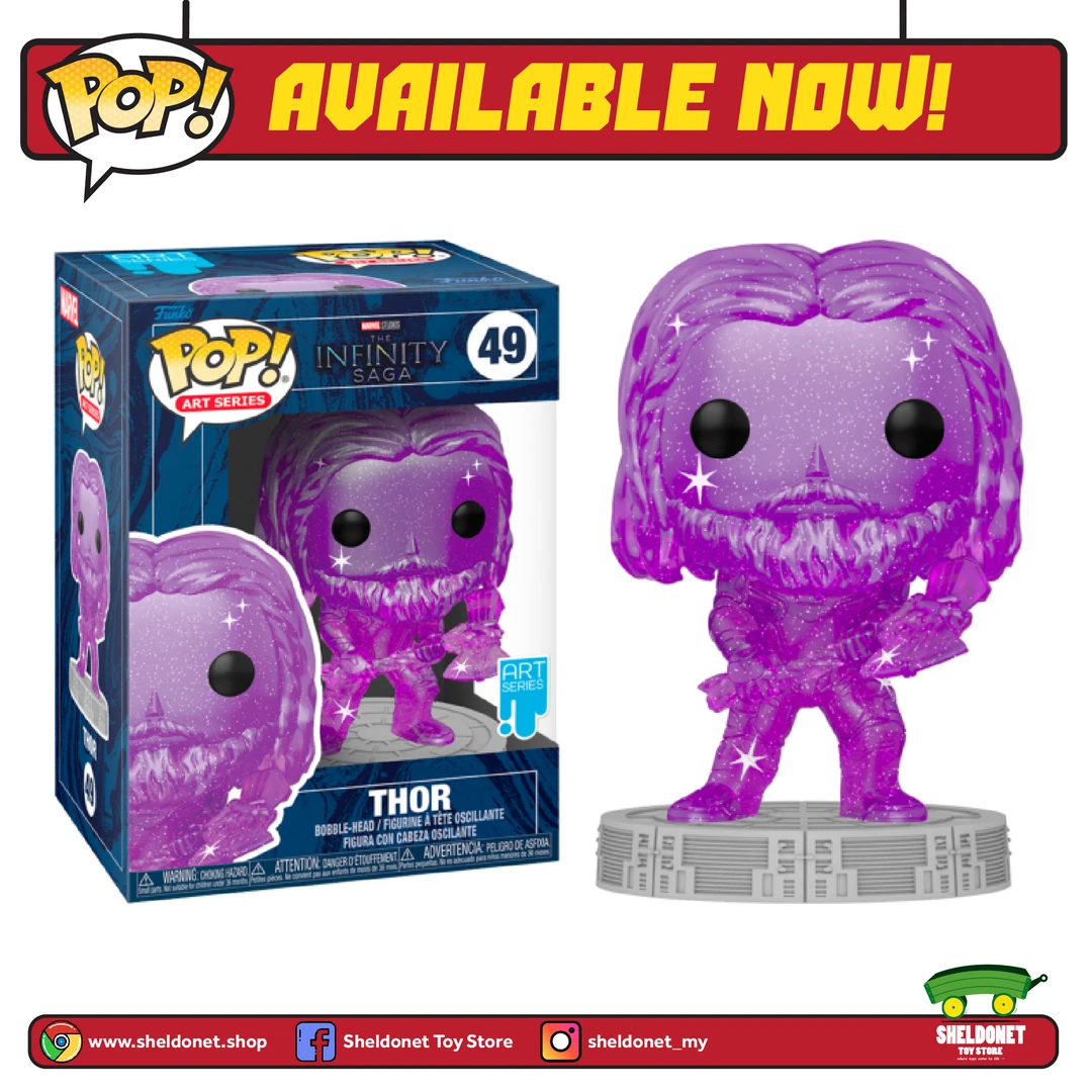 FUNKO Pop! Artist Series: Infinity Saga - Thor (Purple) With Pop! Protector 3 FUNKO Pop! Artist Series: Infinity Saga - Thor (Purple) With Pop! Protector