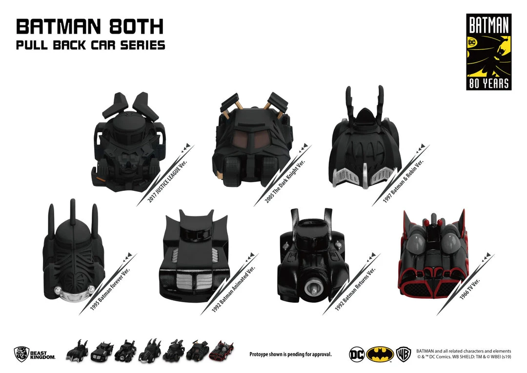 Beast Kingdom: Batman 80th Pull Back Car Series - Comes In 7 Collections (Year Series 1966, 1992, 1995, 1997, 2005, 2017) 8 Beast Kingdom: Batman 80th Pull Back Car Series - Comes In 7 Collections (Year Series 1966, 1992, 1995, 1997, 2005, 2017)