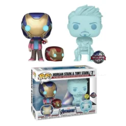 FUNKO [READY STOCK] Pop! Marvel: Avengers: End Game - Hologram Tony Stark & Morgan With Helmet (Glow In The Dark) [2-Pack] [Exclusive]