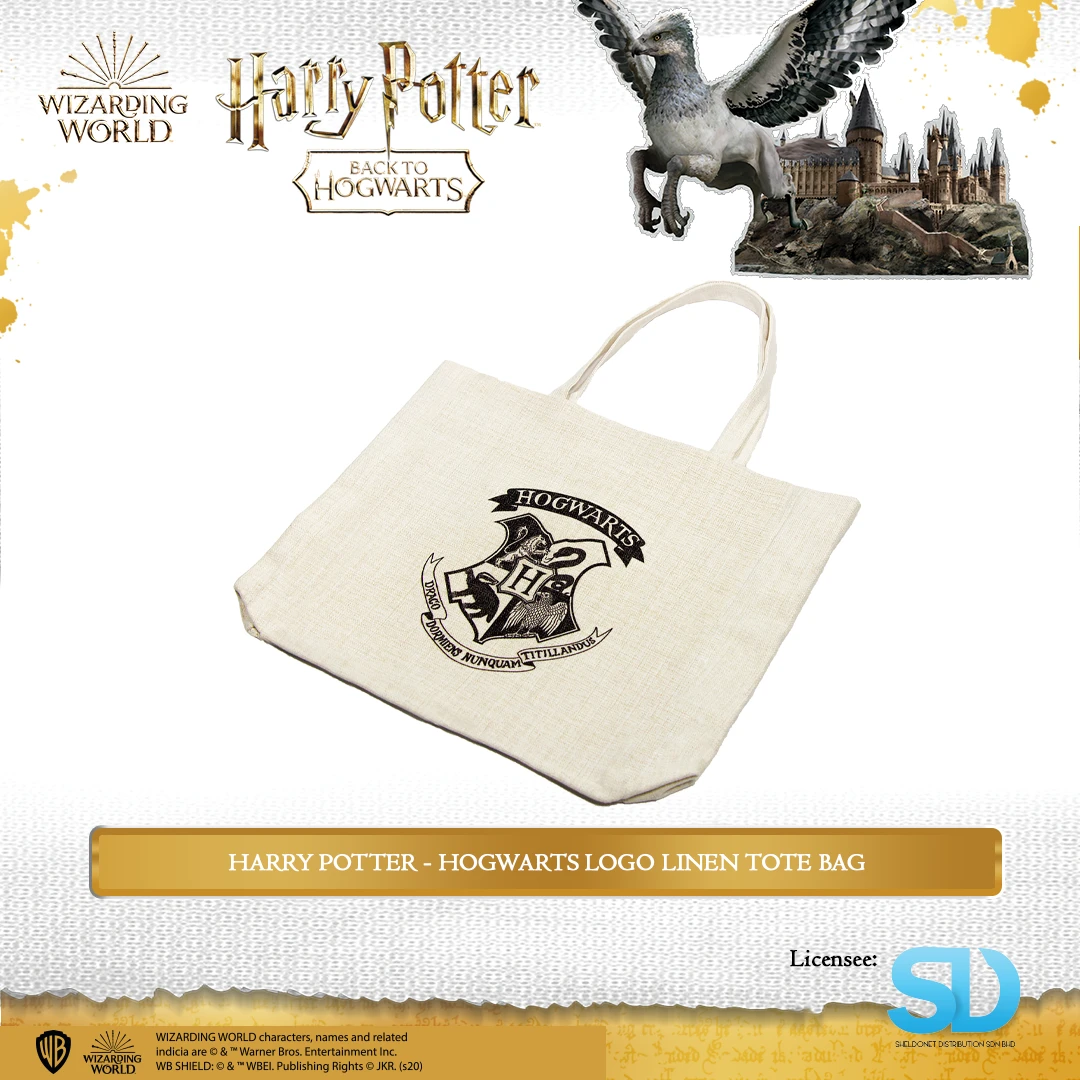 Wizarding World: Harry Potter - Hogwarts Logo Linen Tote Bag 3 Wizarding World: Harry Potter - Hogwarts Logo Linen Tote Bag