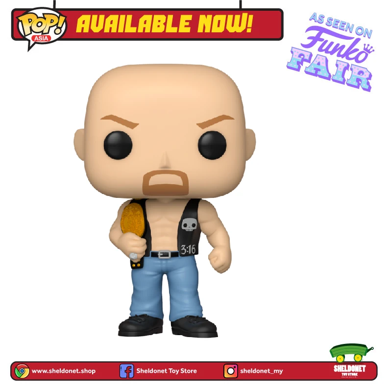 FUNKO Pop! WWE: Steve Austin With Belt 3 FUNKO Pop! WWE: Steve Austin With Belt