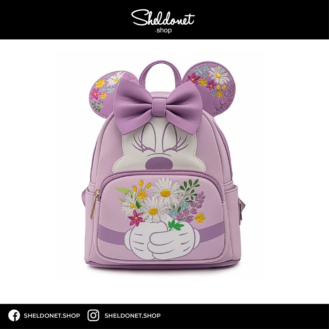 Loungefly: Disney - Minnie Holding Flowers Mini Backpack 3 Loungefly: Disney - Minnie Holding Flowers Mini Backpack